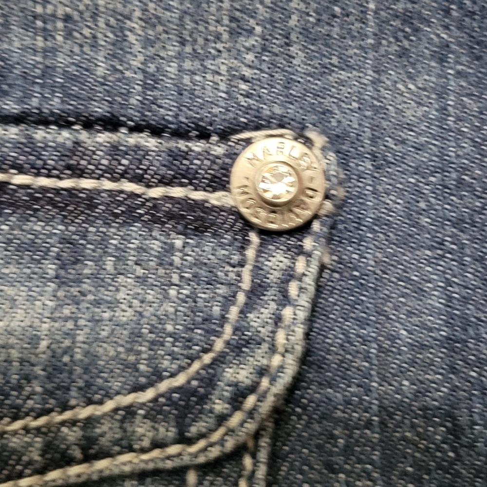 Harley-Davidson Denim Blue Lace-Up Vest - Picture 4 of 9